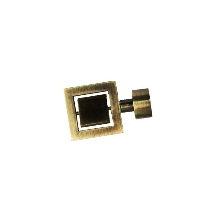 Cap ornamental QUADRA pentru galerii STYLUS19, diametru 19mm, Antik