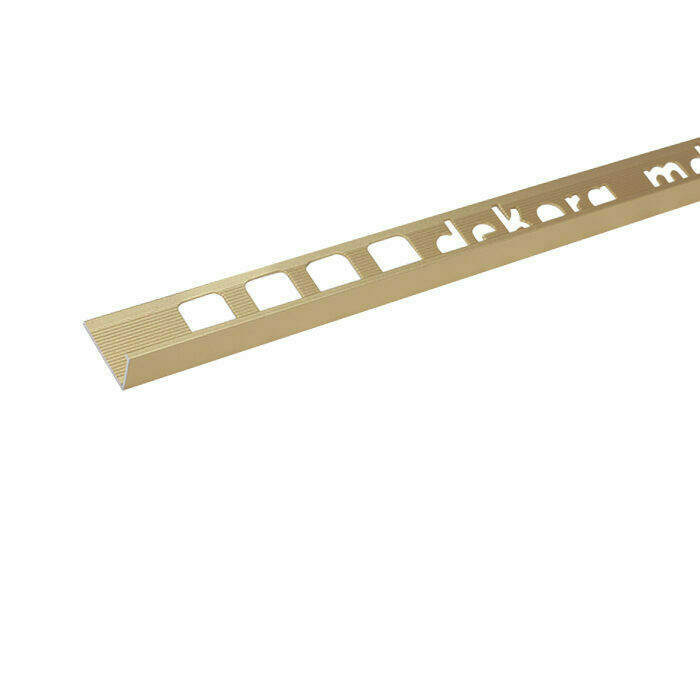 L8, Profil aluminiu pentru gresie 8 mm, 2.5 m, Gold Matt