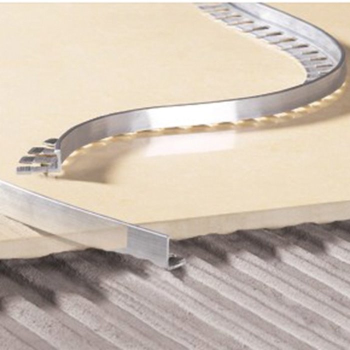 LF10,  Г-образный алюминиевый профиль для плитки толщиной 10 мм .