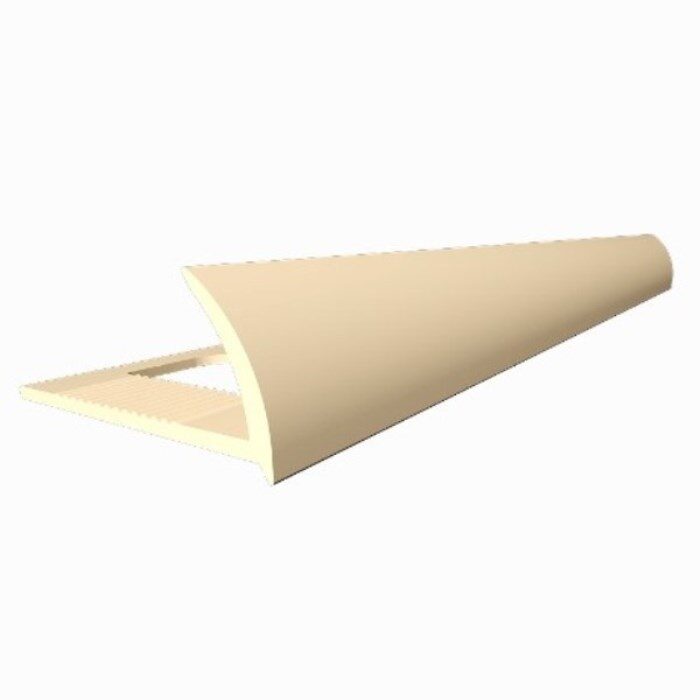 Profil PVC, Ivory, 10 mm extern pentru gresie, 2.5 m