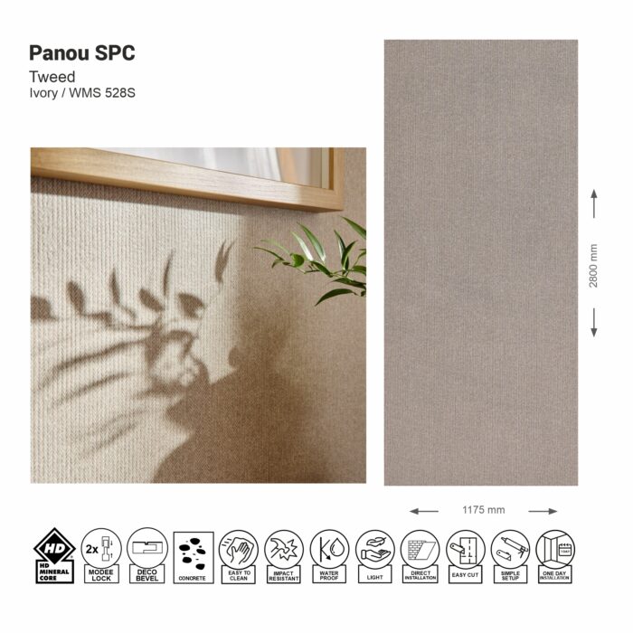 Panou de perete SPC MODEE – Tweed Ivory (WMS528S)
