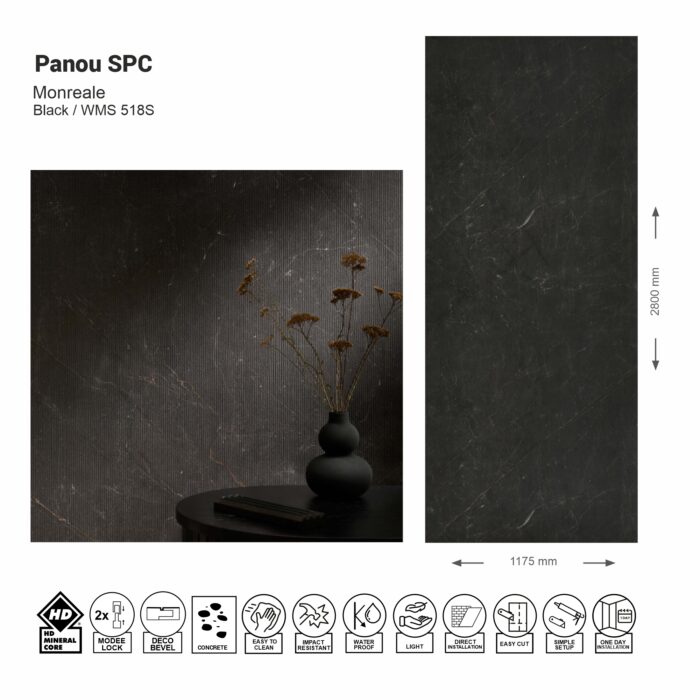 Panou de perete SPC Monreale Black WM 518S